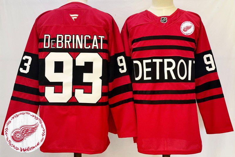 Men Detroit Red Wings #93 Debrincat Red Fanatics 2025 NHL Jersey style 4